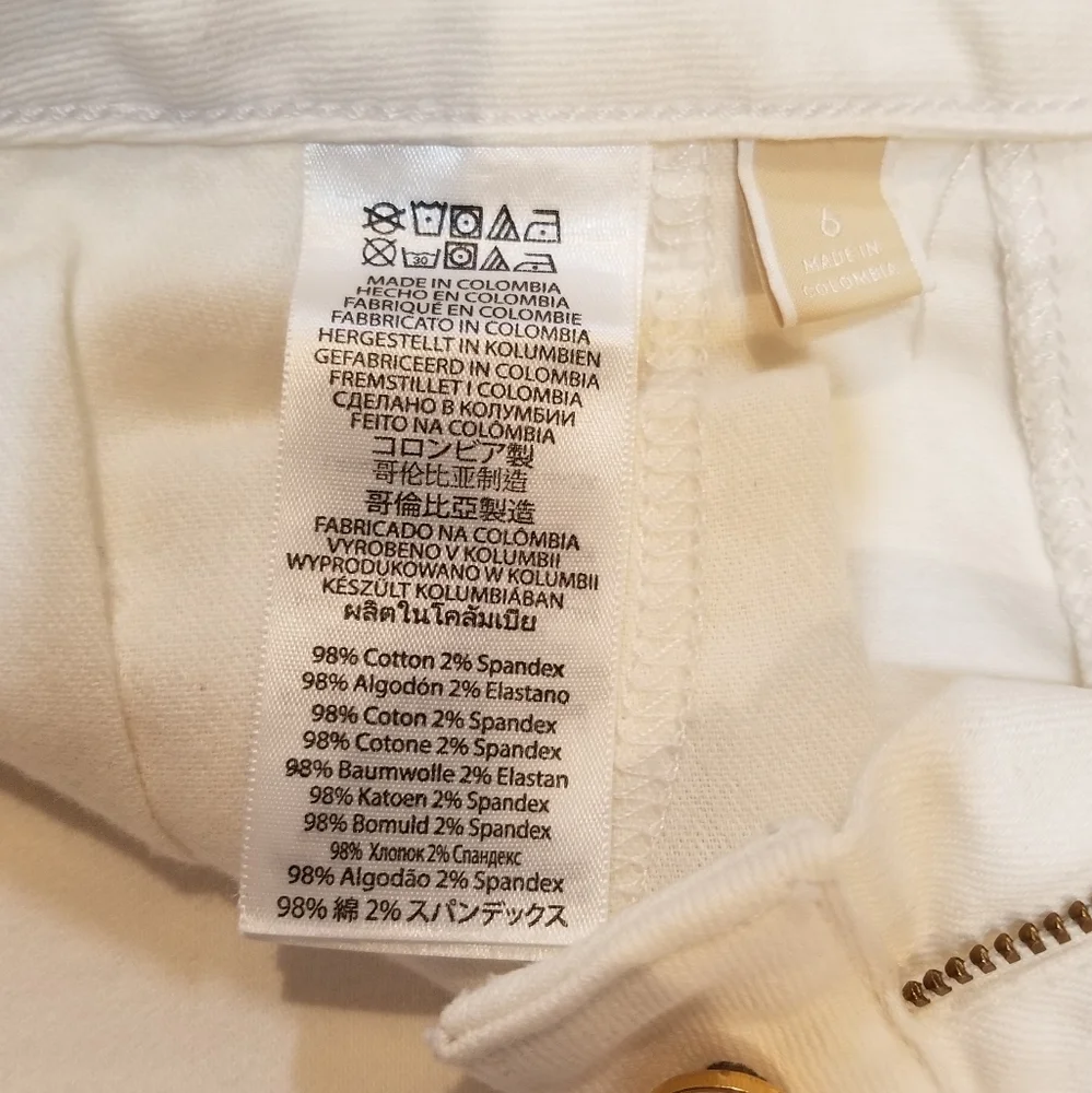 Michael Michael Kors Straight Leg Ankle Jeans White Sz 6
